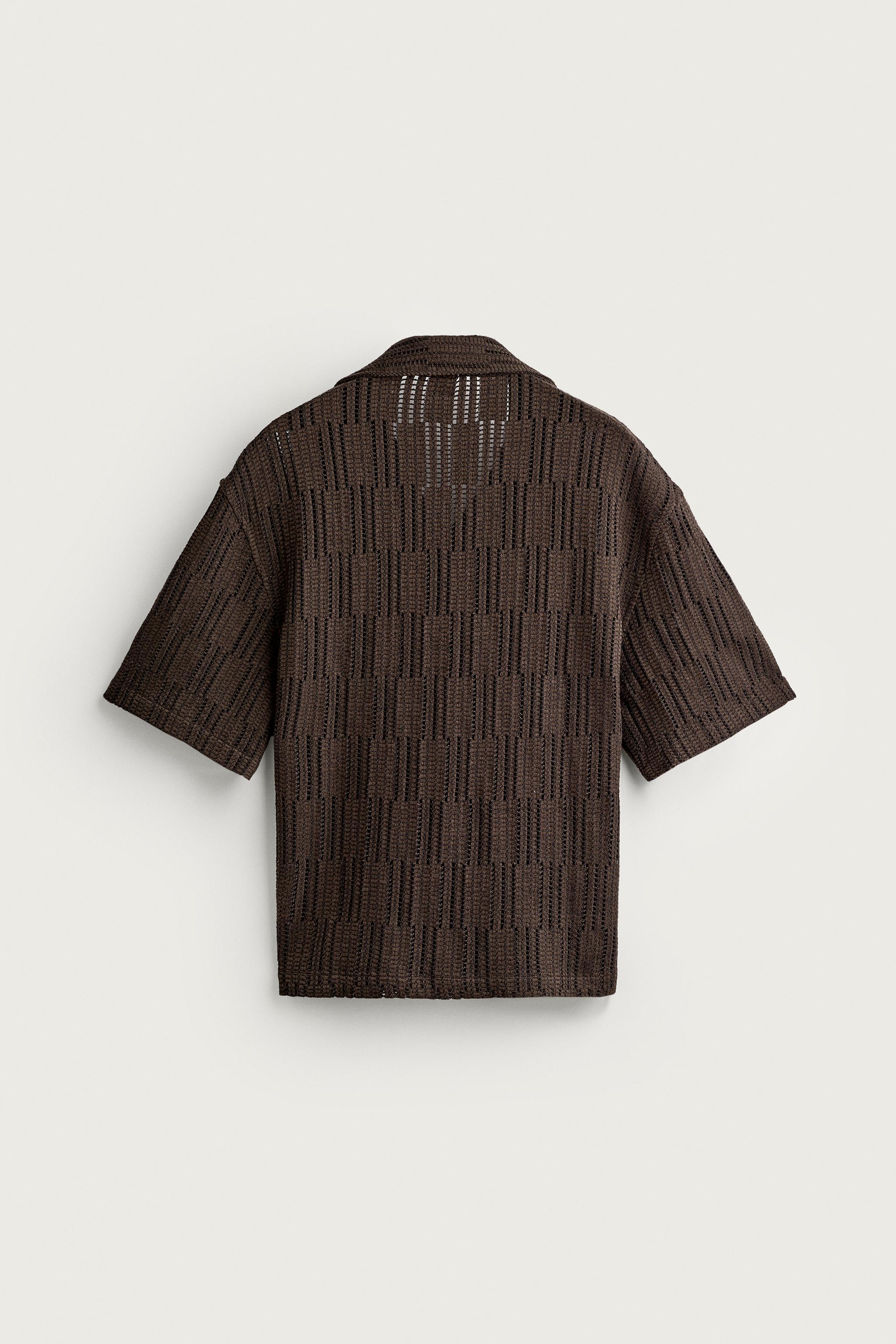 CHEMISE RELAXED FIT À STRUCTURE AJOURÉE